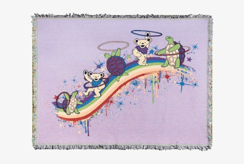 Grateful Dead Rainbow Hoopers Woven Cotton Blanket - Blanket, transparent png #4532098