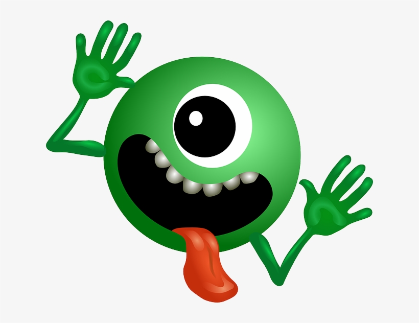 Alien, Green, Smiley, Monster, Cartoon, Character, - Galaxy Don T Panic, transparent png #4532842