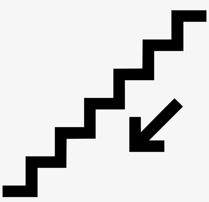 Stairs Icon Png Vector Black And White Stock - Stairs Down Icon Svg, transparent png #4532899