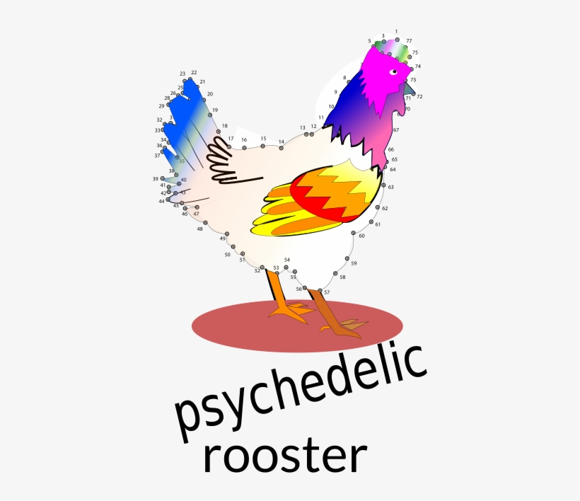 Free Psychedelyc Rooster - Clip Art, transparent png #4533914
