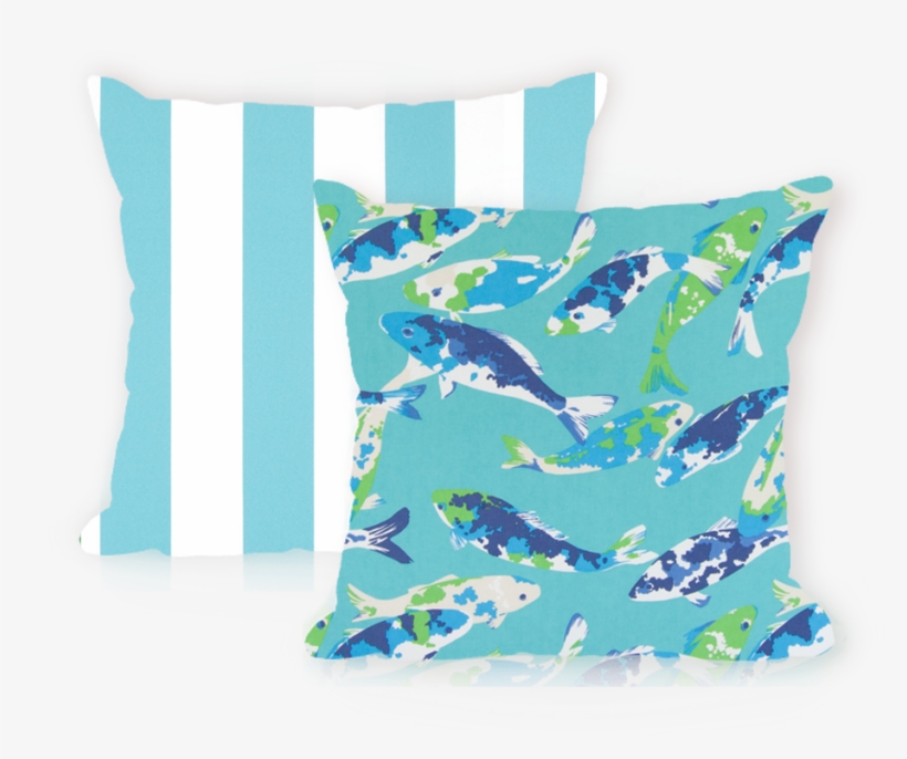 Pillows - P Kaufmann Odl Koi 001 Turquoise Fabric, transparent png #4533975