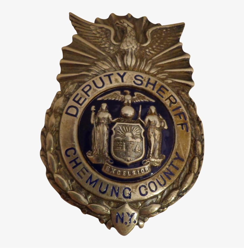 Vintage Sterling Deputy Sheriff Police Badge Chemung - Badge, transparent png #4534036
