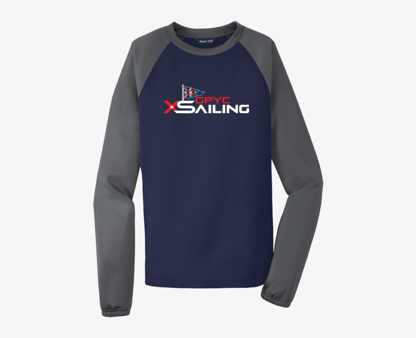 Sport-wick Raglan Colorblock Crewneck - Long-sleeved T-shirt, transparent png #4535502