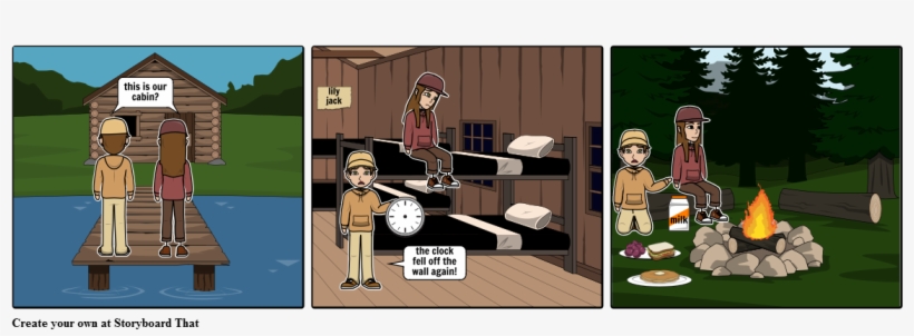 A Week In The Cabin - Storyboardthat Vacation, transparent png #4535566
