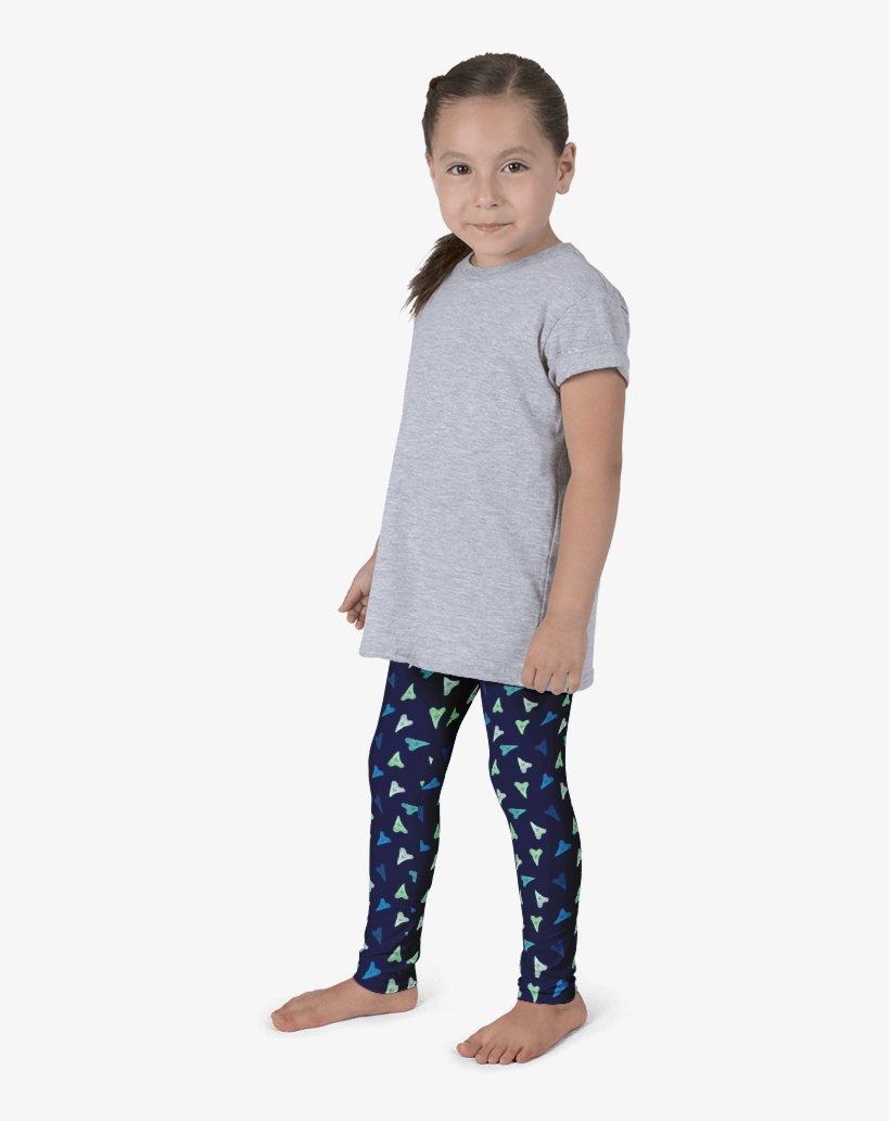 Shark Teeth / Hearts Kid's Leggings - Leggings, transparent png #4535741