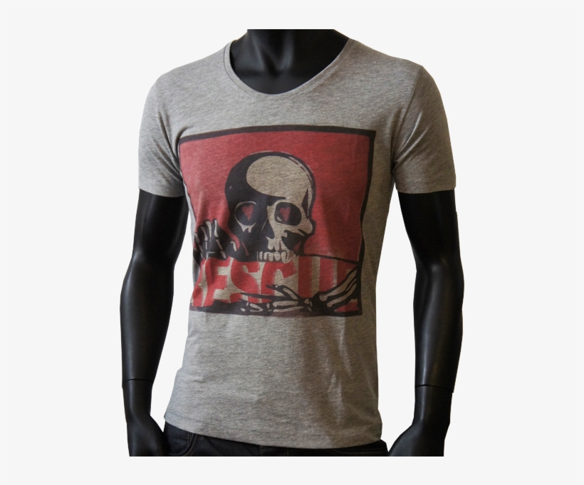 T-shirt Gris Chine - Long-sleeved T-shirt, transparent png #4536483