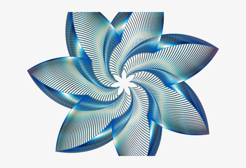 Decorative Line Blue Clipart Flower - Wallpaper, transparent png #4536643