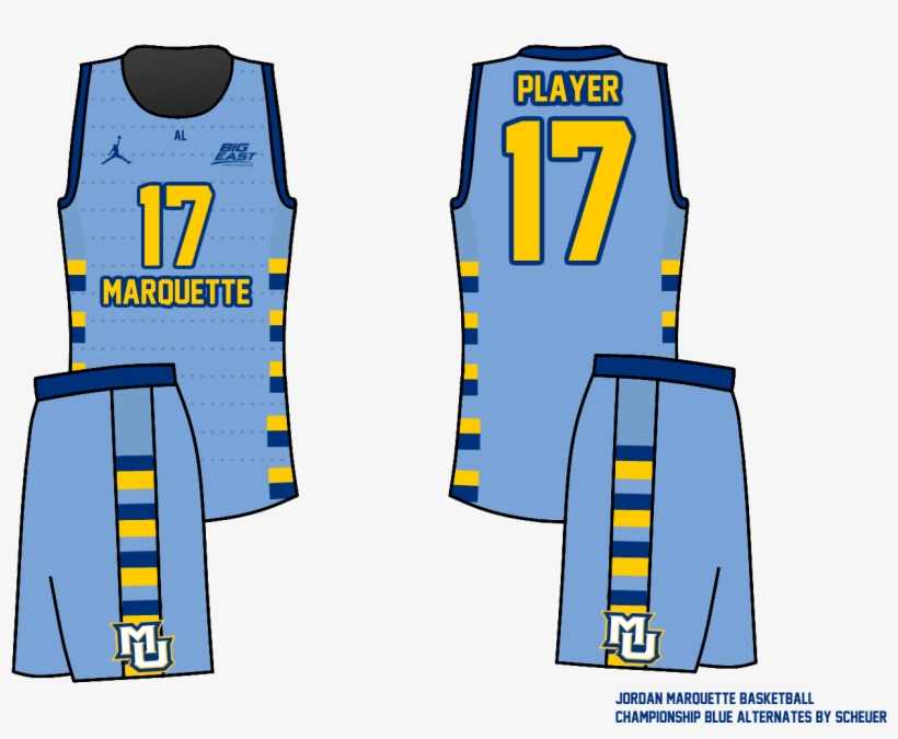 These Uniforms Use The Same Template As The Other Two - Marquette Jerseys, transparent png #4537970