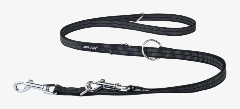 Amiplay Leash Adjustable 6 In 1 Rubber Black S-m - Rope Leashes Ami Play Leash Adjustable 6, transparent png #4538847
