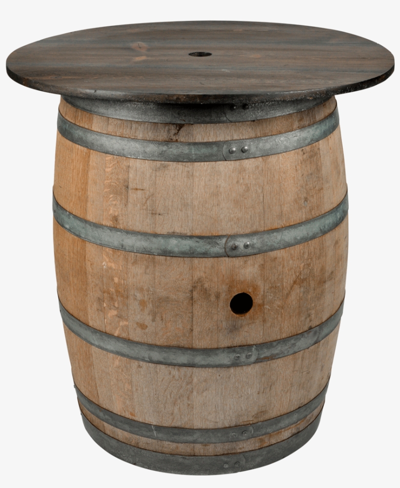 Wine Barrel Umbrella Stand - End Table, transparent png #4538968