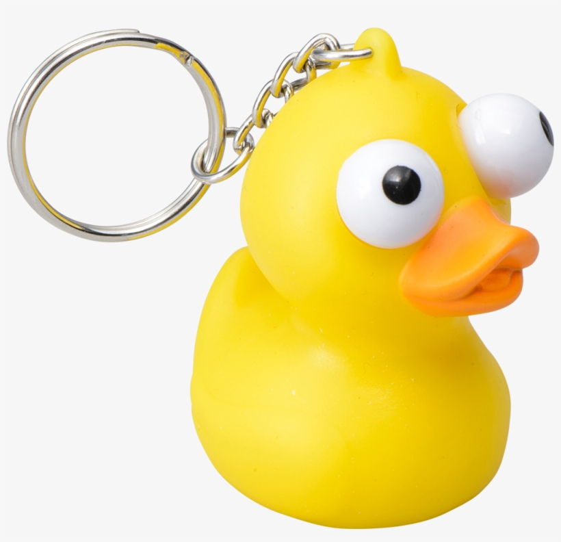 Pop-eye Duck Keychain, , Large - Impulse Gummiandnøglering Med Pop Ud-øjne, transparent png #4539303