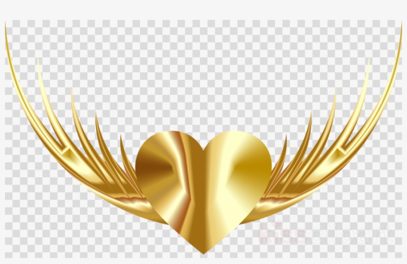 Download Gold Flying Heart Png Clipart Clip Art Heart - Black Lips Transparent Background, transparent png #4539930