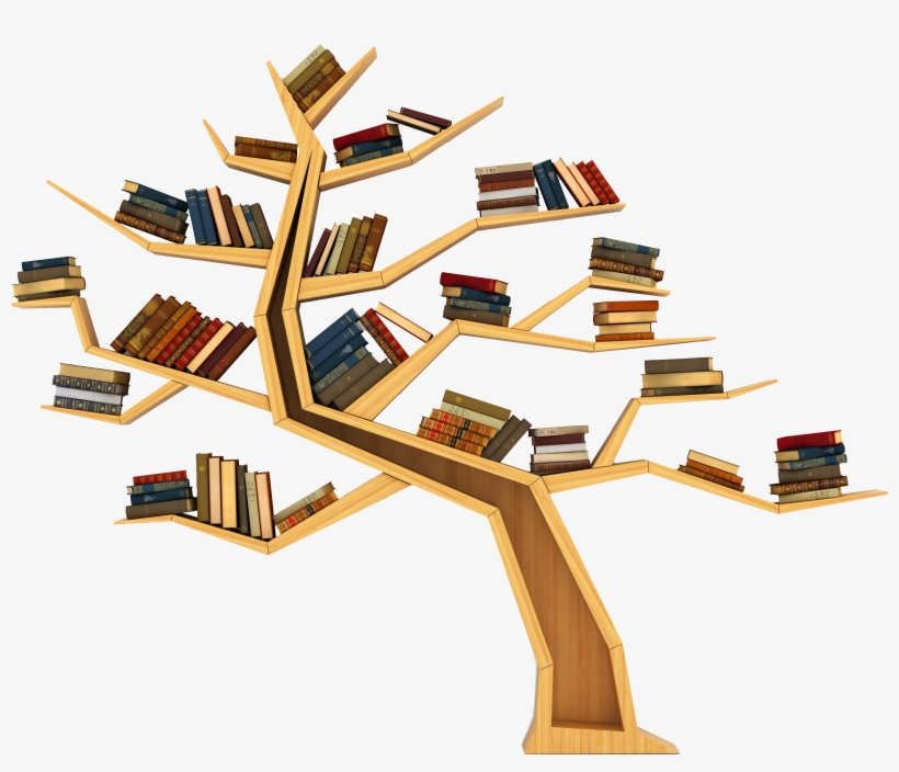 Bookcase Tree Transprent Png Free - Tree Bookshelf, transparent png #4541087