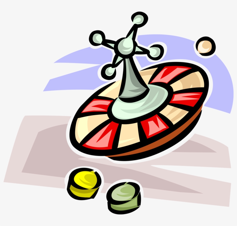 Vector Illustration Of Casino Gambling Games Of Chance - Roulette, transparent png #4541531