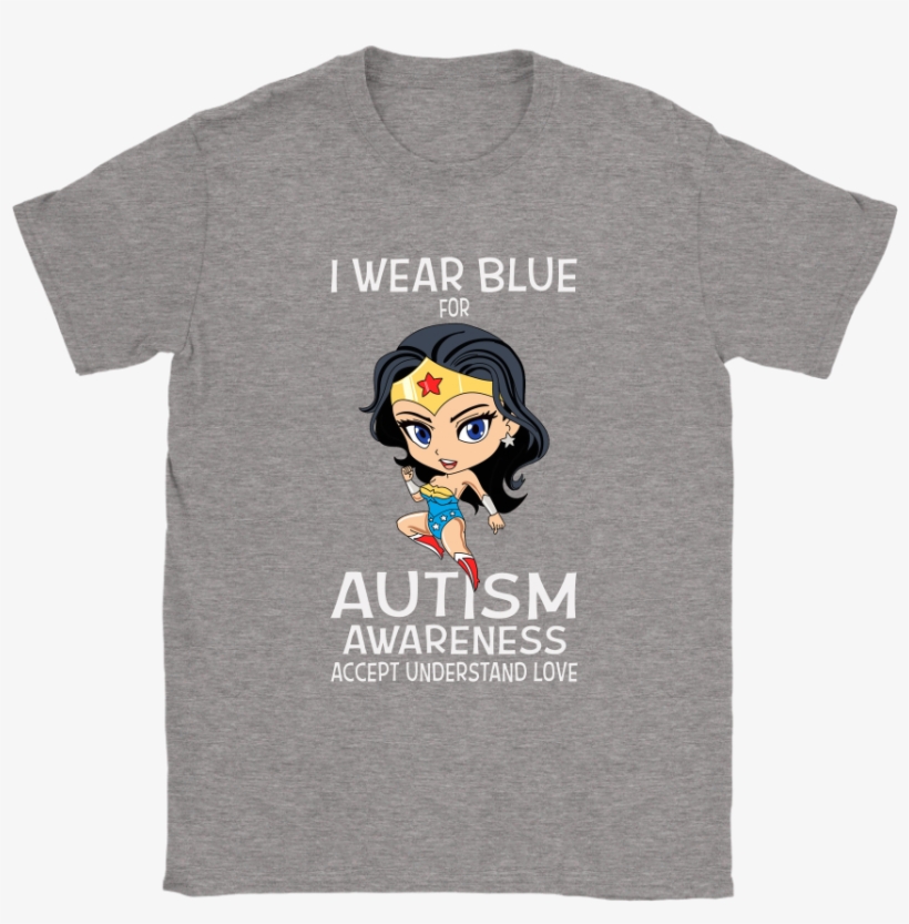 I Wear Blue For Autism Awareness Wonder Woman Shirts - 2018 Stanley Cup Champs, transparent png #4543028