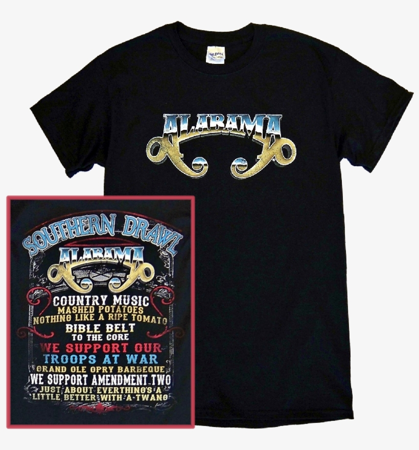 Alabama Black Tee- Southern Drawl Lyrics - Alabama Southern Drawl Lyrics, transparent png #4543530