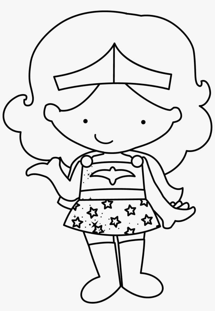 Super Girls Clip Art In Oh My - Black And White Images Of Superheroes, transparent png #4543617