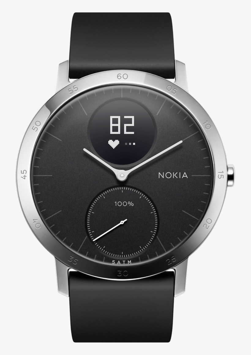 So, Nokia Steel Hr Is Finally Back, And You Can Go - Nokia Steel Hr Smart Watch Black - 40mm, transparent png #4550407