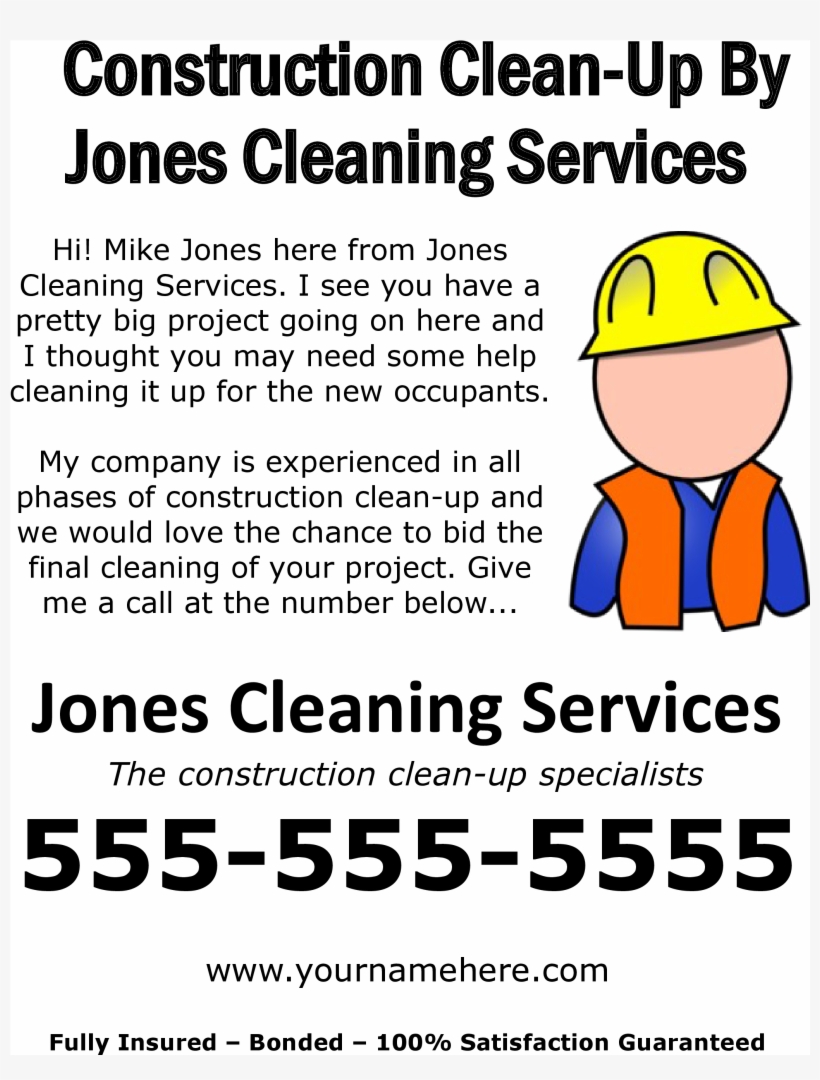 Construction Clean Up Flyer - Construction, transparent png #4551811