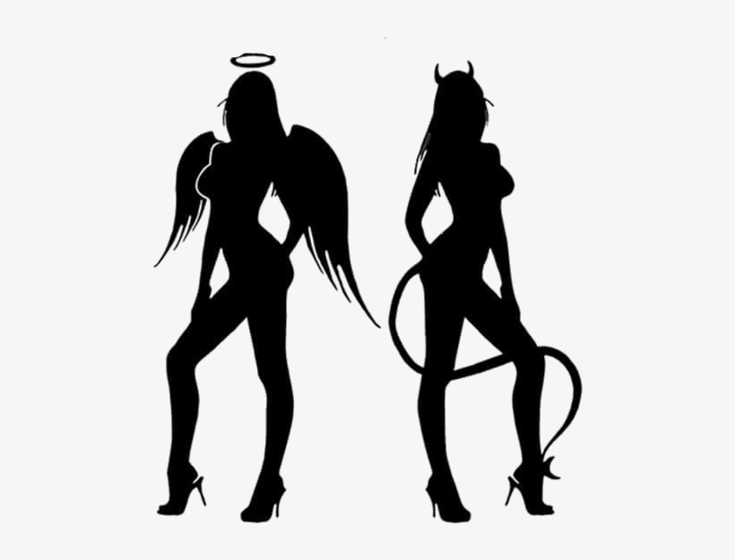 Devil And Angel Silhouette, transparent png #4552357
