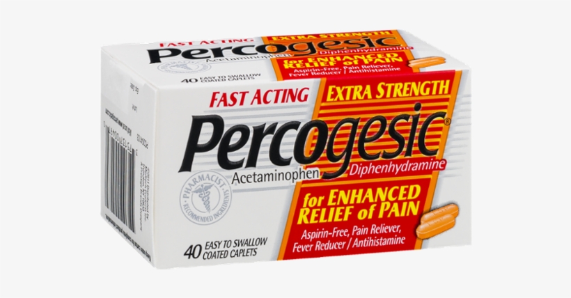 Percogesic Extra Strength Caplets: 60 Count, transparent png #4554046