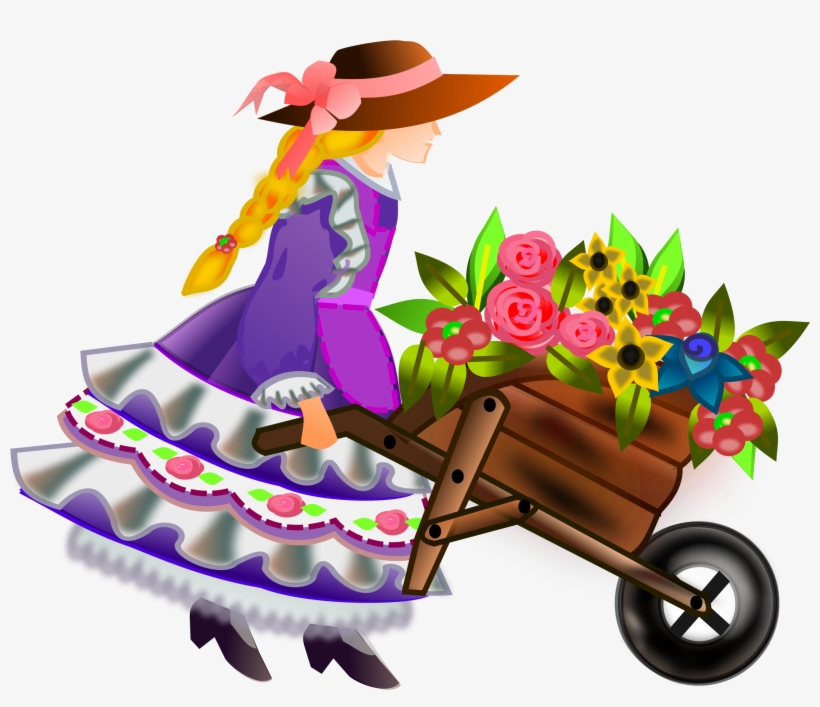 This Free Icons Png Design Of Wheelbarrow With Flowers, transparent png #4556291