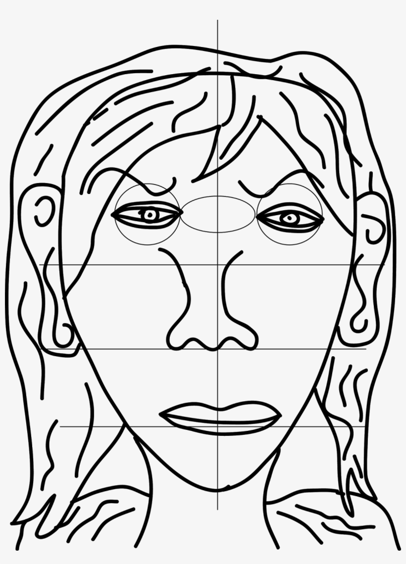 Female Face - Line Art, transparent png #4559555