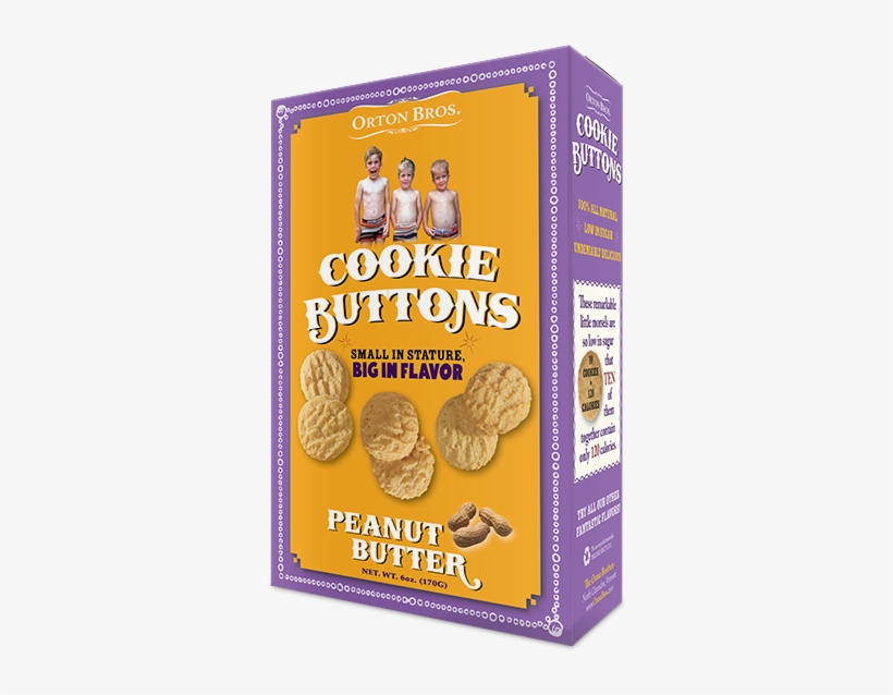 Orton Brothers Cookie Buttons Box Design, Front View - Sandwich Cookies, transparent png #4565044