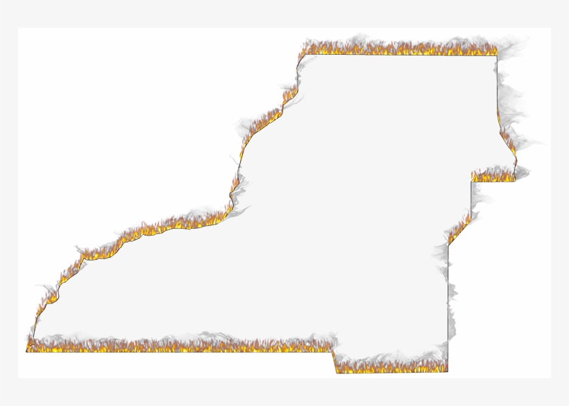 A Flame And Smoke Outline Map Of Leon - Illustration, transparent png #4566571