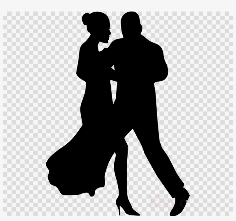 Black Dancing Couple Png Clipart Dance Clip Art - Red Aids Ribbon Png, transparent png #4573115