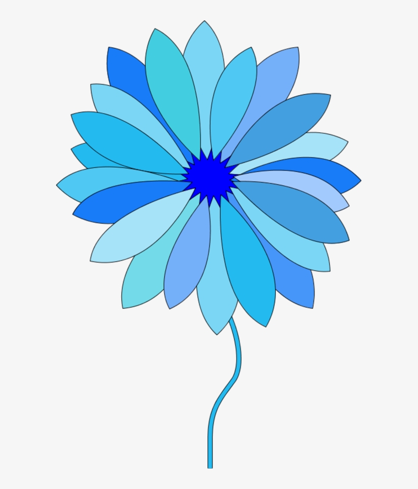 Flowers Vectors Clipart Animated - Cartoon Flowers Blue, transparent png #4573601