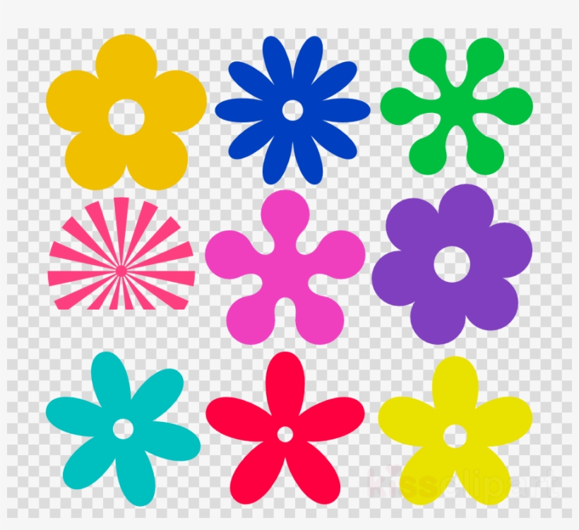 Retro Flower Vector Clipart Flower Designs Clip Art - Retro Flower Vector, transparent png #4573686
