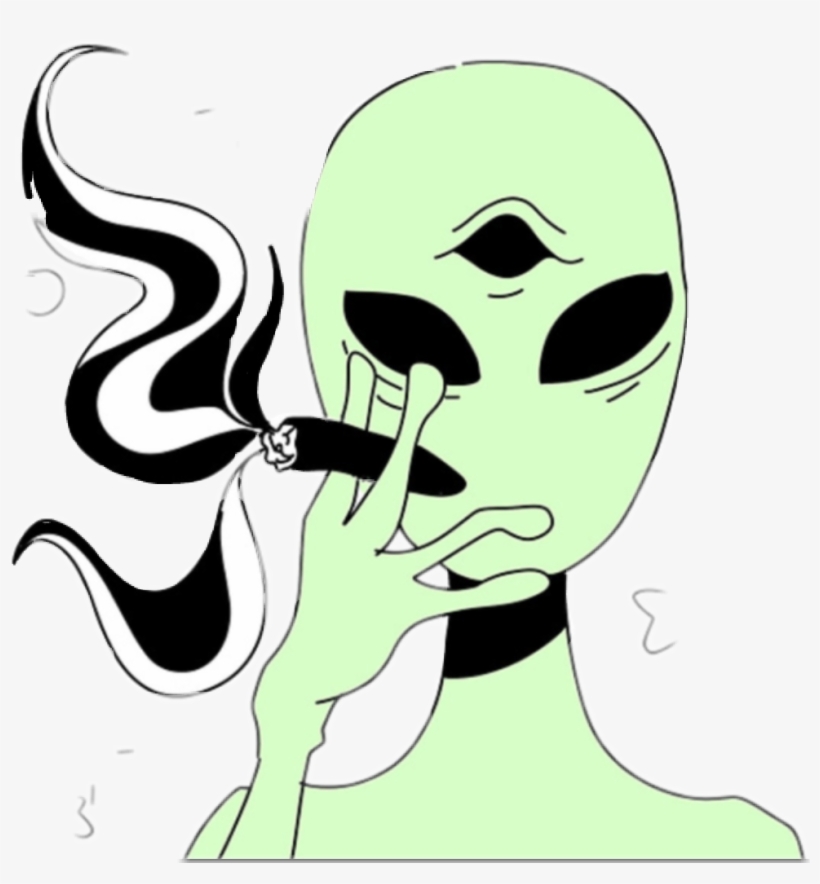 Alien Smoking A Joint Drawing, transparent png #4574002