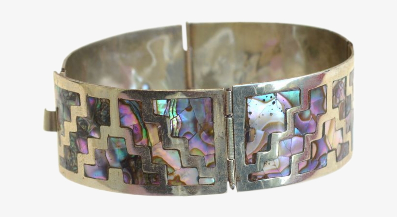 Vintage Hecho En Mexico Inlaid Shell Bracelet - Bangle, transparent png #4574529
