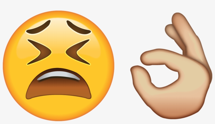 Weary Face Emoji - Ok Hands Emoji Png, transparent png #4576981