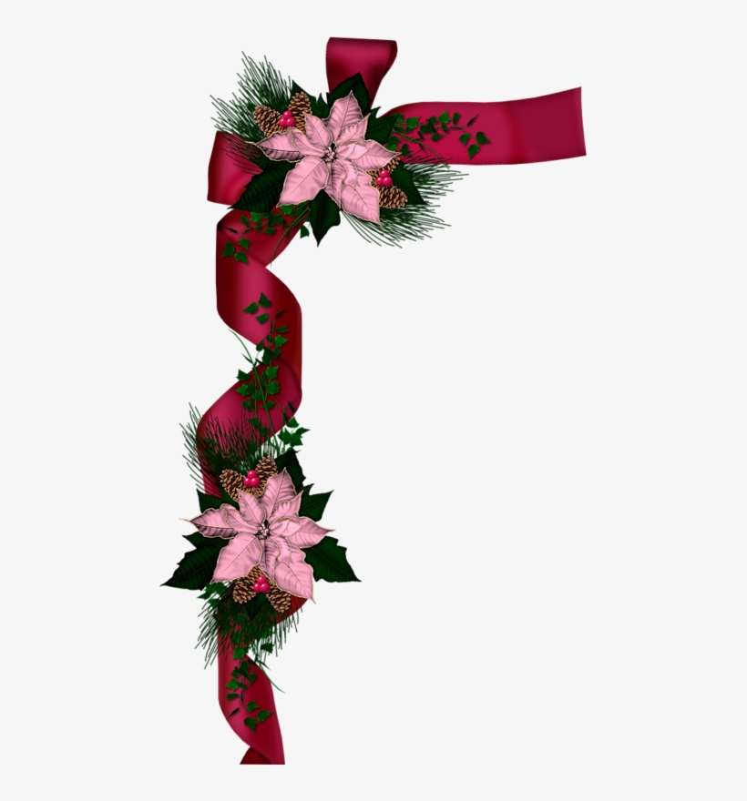Фото, Автор Sugar-lace На Яндекс - Galatians 2:15-bible, Poinsettia, Ribbon, Christmas,, transparent png #4576987