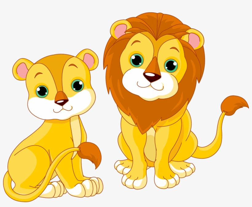 Lion Stickers Sticker Lioness Animals Decals Savannah - Lion And Lioness Cartoon, transparent png #4579006