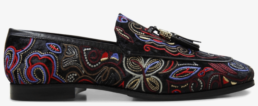 Loafers Clive 3 Velvet Black Tassel Black Gold Metal - Slip-on Shoe, transparent png #4579820