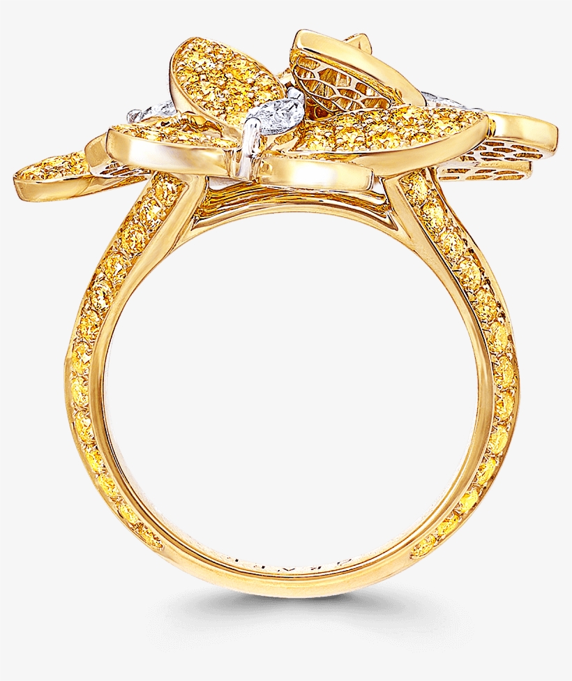 Shank View Of A Graff Triple Pavé Butterfly Ring Featuring - Engagement Ring, transparent png #4580294