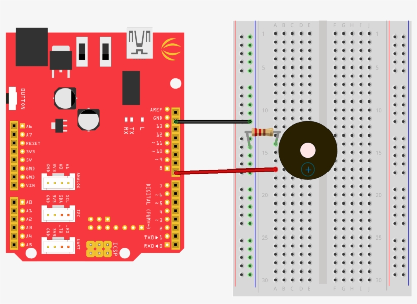 The Circuit Diagrammed Below Allows You To Play A Sound - Arduino Led Pin 9, transparent png #4582652
