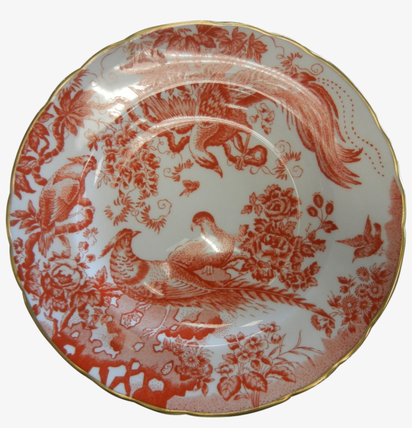 Vintage Royal Crown Derby English Bone China Plate - Royal Crown Derby Red Aves (older, Discontinued 1997), transparent png #4584327