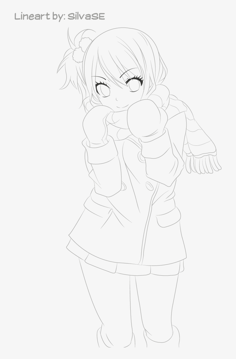 Winter Anime Lineart, transparent png #4584785