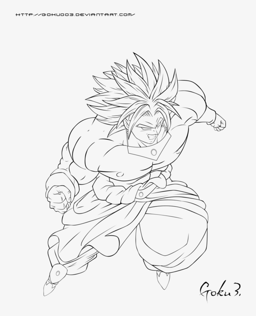 Clipart Free Library Fight Lineart By Goku - Broly Lineart, transparent png #4585668