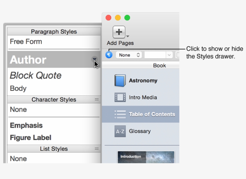 The Styles Drawer Showing The Three Kinds Of Styles - Paragraph, transparent png #4585926