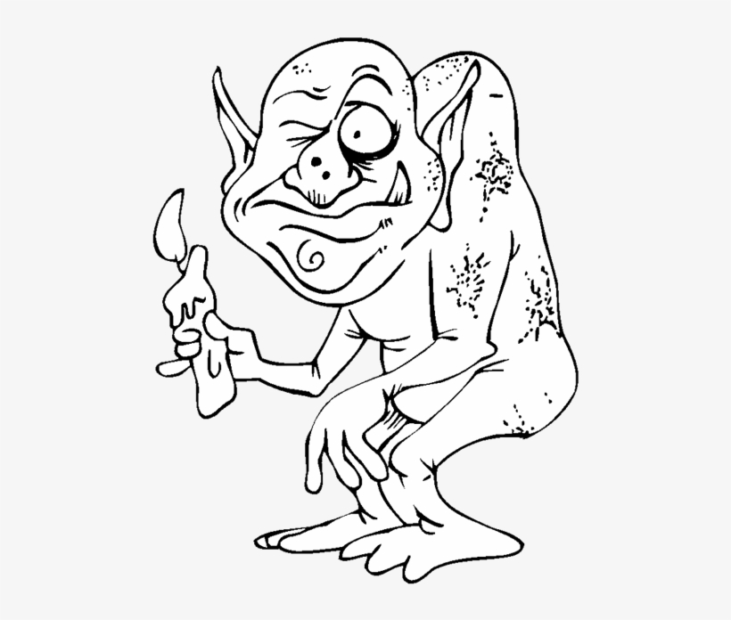 Goblin Coloring Page - Kid Coloring Pages Goblin Halloween, transparent png #4585992