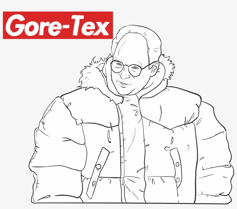 George Costanza Feels A Blustery Wind Blowing Through - Line Art, transparent png #4588444