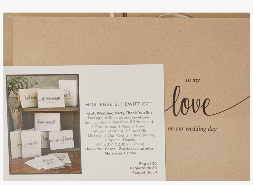 Auction - Hortense B. Hewitt Kraft Wedding Party Thank You Card, transparent png #4588446