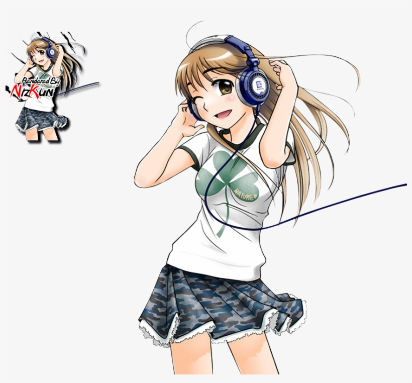 Anime Music Girl Png, transparent png #4590140