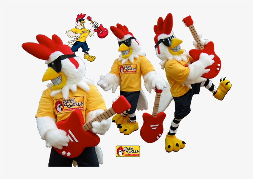 Bird Rockin Chicken - Rockin Chicken Mascot, transparent png #4593191