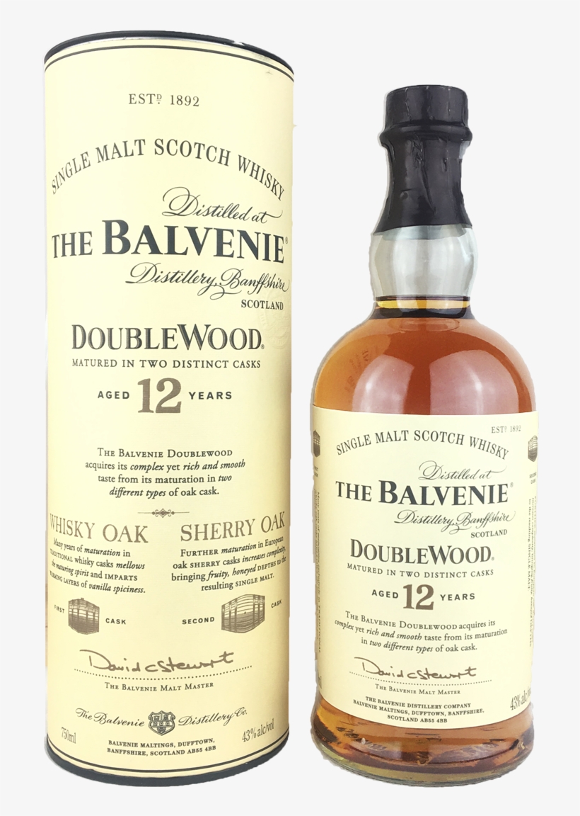 The Balvenie Distillery Doublewood Aged 12 Years Single - Balvenie, transparent png #4593392